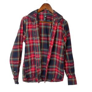 H&M Plaid Button Down Long Sleeve Shirt Red and Green Size Small